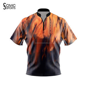 the Wholesale Youth Sports Polo With Zipper Custom Sublimation Print Pattern <b>Bowling</b> Jersey - Product Image 5