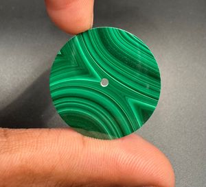 Natural Malachite Watch Dial : 31.50 mm Round One Sided Polished Watch <b>Face</b> - Product Image 2