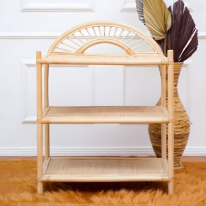 Modernos estantes para zapatos de madera, hechos a mano, de ratán, de alta calidad, para exhibir y almacenar calzado. - Product Image 3