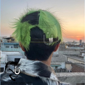 Gorra de béisbol de piel auténtica verde y negra para hombre, ajustable, de cinco paneles, informal, para adultos. - Product Image 4