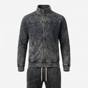 Conjunto de Chándal Personalizado para Hombre, con Capucha, Ajustado, de Alto Gramaje, Estampado, de Secado Rápido, con Efecto Lavado Ácido, para Entrenamiento y Gimnasio - Product Image 1