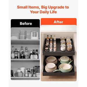 Organizzatore Estraibile per Armadio, Set da 4, Espandibile da 12,2-18,9 Pollici di Larghezza e 20,47 Pollici di Profondità, Cassetto Scorrevole per Conservazione Alimenti in Cucina - Product Image 6