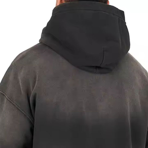 Ensembles de survêtements pour hommes en coton délavé à l'acide, avec impression numérique hivernale et patch brodé, coupe évasée, comprenant un sweat à capuche et un pantalon de survêtement - Product Image 3