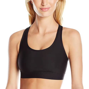 Women Solid Color Seamless Scoop Neck Racerback Sports <b>Bra</b> High Support Yoga Fitness Wear Breathable Quick Dry Four-way <b>Stretch</b> - Product Image 2