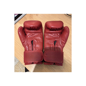 Gants de boxe en cuir rouge, fermeture à lacets, pour adultes de 14 ans et plus, unisexe, usage arts martiaux - Product Image 6