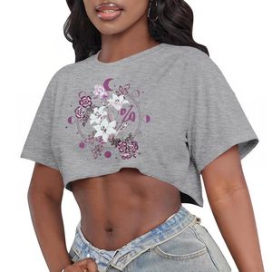 เสื้อยืดครอปผู้หญิง ผ้าคอตตอนผสม ระบายอากาศได้ดี ผลิตจากวัสดุรักษ์โลก แขนสั้น เหมาะสำหรับฤดูร้อน แฟชั่นยั่งยืนสำหรับเสื้อผ้าผู้หญิง - Product Image 1