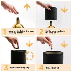 Lámpara de Mesa Decorativa de Latón con Pantalla de Algodón, Pieza Decorativa Única para Interiores - Product Image 1