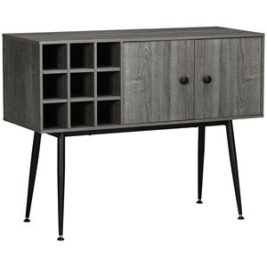 Mobile Bar con Cantinetta Portabottiglie Regolabile a 9 Posti e Credenza Buffet per Soggiorno - Product Image 1