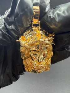 Colgante de Moissanita con Cabeza de Jesús, Joyería Religiosa Hip Hop, Plata 925 Bañada en Oro, Lujoso Colgante Cristiano para Rapper GCI - Product Image 3