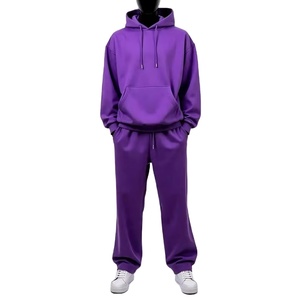 SANGLASPORTS Unisex 2 Piece Jogging Tracksuit <b>Set</b> Quarter Zip Hoodie Fleece <b>Jogger</b> Pants Midweight Polyester/Cotton Custom OEM - Product Image 5