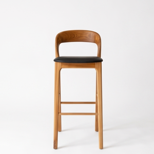 Solid Wood Dining Chair Ottoman <b>Stool</b> Rustic Wooden Side Chair Minimalist Seating for Living Room Bedroom - Product Image 3