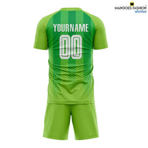 Maillot de football personnalisé dynamique vert néon et blanc-vert Kelly, coupe régulière, short assurant une liberté de mouvement illimitée - Product Image 5