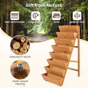 Jardinera Vertical Elevada de 8 Niveles, de Madera, con Patas, para Cultivar Flores y Plantas - Product Image 6