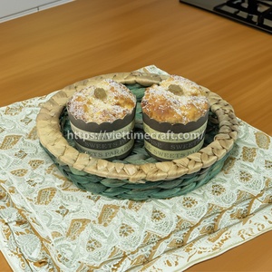 Wholesale SET 3 Eco-Friendly Natural Water Hyacinth <b>Round</b> Serving Tray & <b>Mats</b>/Pads Boho Decor <b>Table</b> Decor Vietnam Viettimecraft - Product Image 6