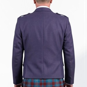 Chaqueta Kilt de Lana Morada con Diseño Argyle para Hombre, Traje Escocés de las Tierras Altas, Venta al Por Mayor, Hecho a Mano en Fábrica - Product Image 2