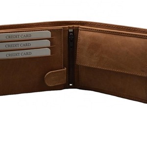 High Quality Men's Fashion Vintage Business Trifold Genuine Leather <b>Card</b> <b>Holder</b> <b>Wallet</b> Daily Use Short Length Coin Pocket RFID - Product Image 2
