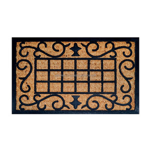 PVC <b>Backed</b> Plain Tufted Coir Mats 40x60cm Natural Color Non-Slip 15mm Thick High Grade Hotel Washable Made in India - Product Image 3