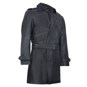 Manteau long en laine pour homme, élégant, avec col à revers cranté, fermeture boutonnée et silhouette raffinée pour un style hivernal moderne - Product Image 3
