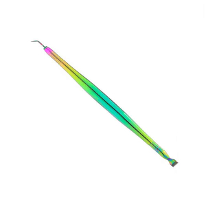 Bâtonnet de séparation et racloir rainuré pour rehaussement de cils, double tête de précision, en acier inoxydable, multicolore, végétalien, pour lamination des cils, vente en gros - Product Image 1