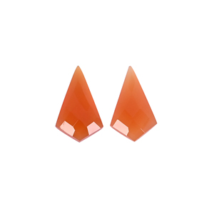 Carnelian naturel 13,1 carats (poids d'une paire) 20x12mm forme cerf-volant Pierre précieuse en vrac - Product Image 4