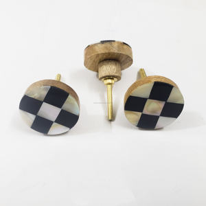 Elegant Wooden <b>Door</b> <b>Handle</b> with Mother of Pearl Inlay Vintage-Inspired Pulls for Kitchen, Wardrobe & Furniture knobs - Product Image 1
