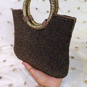 Bolsos de Mano Artesanales de Lujo de la India, Forma de Baguette, Hechos a Mano, con Cuentas de Vidrio Multicolores, Bolsos de Mano Casuales y Duraderos, Bolsos Promocionales - Product Image 1