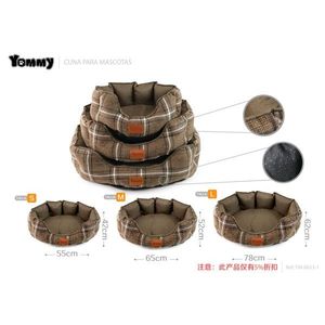 Cama para mascotas Yommy, diseño a cuadros, tamaño S, M, L, cama para perros y gatos, cómoda almohada para dormir para mascotas - Product Image 3