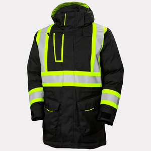Veste de sécurité réfléchissante haute visibilité pour l'hiver, imperméable, manches longues, vêtements de travail haute visibilité, manteaux de sécurité longs pour la construction - Product Image 1
