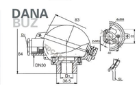 Tête de thermocouple en alliage d'aluminium DANA, type K, IP65, fixation par vis, OEM, OBM, revêtement en poudre personnalisé, sablage, mesure industrielle