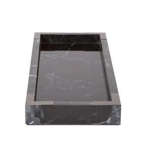 Bandeja de servir de mármol negro hecha a mano al por mayor, plato moderno premium para comida y aperitivos para hotel, baño, hogar y uso doméstico a precio económico. - Product Image 4