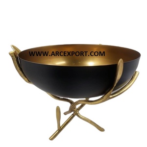 Phong cách thiết kế chi nhánh màu đen và vàng bột tráng bảng trung tâm bát nhà bếp trộn phục vụ bát trong giá cả phải chăng - Product Image 1