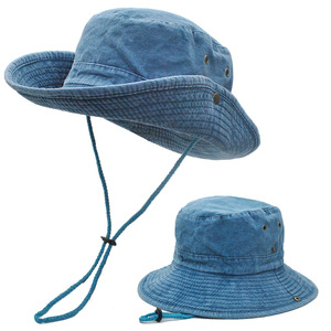 Sombrero de Pescador Unisex de Lona Vaquera, Color Sólido, Casual, Bordado a Mano, Plegable, para Viajes, Estilo Adulto, para las Cuatro Estaciones - Product Image 5