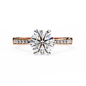 Anillo de Oro de 14K con Diamante Cultivado en Laboratorio de Corte Redondo de 1.50 CT, Certificado IGI, VS1, Color E, para Boda, Compromiso o Aniversario - Product Image 3