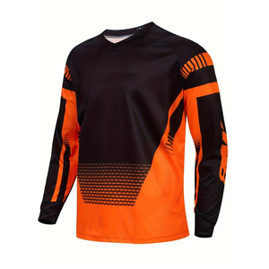 Jersey de Motocross de Alta Calidad para Adultos, Cuello en V, Diseño Sublimado, Ropa para Motociclismo y Automovilismo - Product Image 3