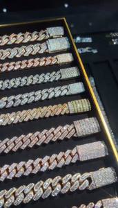 Cadena Cubana de Lujo con Incrustaciones de Diamantes Moissanite, Collar de Plata de Ley 925 con Micro Pavé, Joyería Hip Hop, Oro Blanco y Oro Rosa - Product Image 2