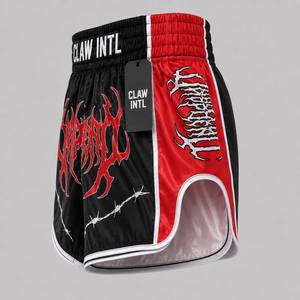 Shorts de Boxeo MMA Unisex con Diseño Vikingo en Negro y Rojo, Impresión Digital, Absorción de Humedad, Transpirables, de Secado Rápido, Ajuste Atlético, Sin Costuras - Product Image 6