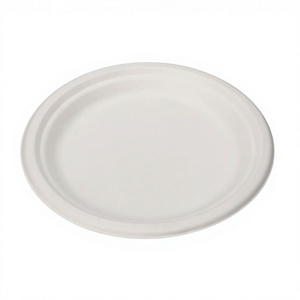 จานกระดาษชานอ้อยแบบใช้แล้วทิ้ง ย่อยสลายได้ทางชีวภาพ ขนาด 7x7 นิ้ว รูปทรงกลม ผลิตจากเยื่อชานอ้อย สำหรับงานปาร์ตี้และงานแต่งงาน - Product Image 4