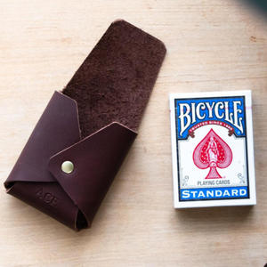 Sac de rangement pour cartes à jouer en cuir avec logo personnalisé, portable, pour jeux de société, poker, dés, accessoires de jeu, pochette en cuir pour cartes de poker - Product Image 5