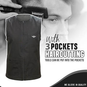 Gilet de barbier pour salon et barbier, coupe de cheveux, coiffure, toilettage, coupe confortable, facile à porter - Product Image 3