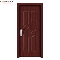 Portes intérieures en polymère durable personnalisables, cadre en bois massif, film PVC, placage en mélamine, contreplaqué imperméable, appartement, hôtel