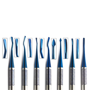 Ensemble d'instruments d'extraction dentaire PDL Periotome et élévateurs luxateurs, personnalisable, 7 pièces, certifié CE, en acier inoxydable, manuel - Product Image 1