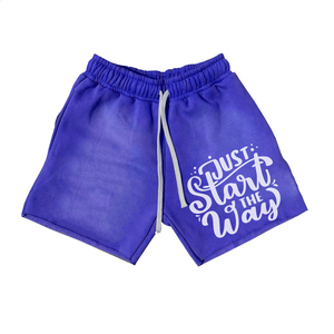 Pantalones Cortos Casuales para Hombre, Lavado Ácido, Ecológicos, 260 280 300 GSM, Algodón, Dobladillo Crudo, Cordón Ajustable, Diseño de Logotipo con Serigrafía - Product Image 1