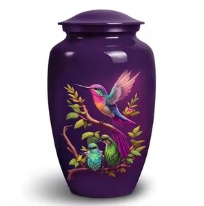 Ailes d'Ange et Coeur Urne de Crémation Métal Solide Perle Argentée Ailes d'Ange Amoureuses Urne Funéraire Artisanale Adulte avec Sac - Product Image 3