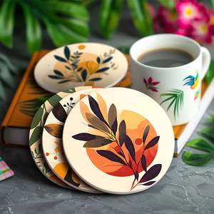 Style-Aware MDF Printed Coasters Moisture-Resistant <b>Table</b> <b>Protection</b> for Home Kitchen Dining Coffee Decor Mats Pads - Product Image 2
