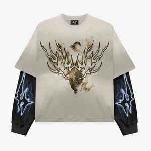 เสื้อยืดแขนสั้นผู้ชายผ้าฝ้าย 100% ซักกรดสองชั้น - Product Image 6