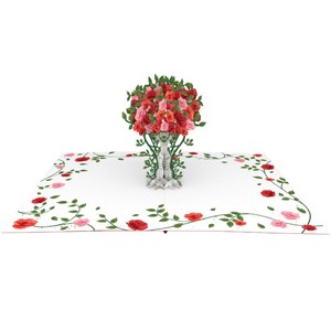 Handmade Roses Flower 3D Pop Up <b>Card</b> Vietnam Wholesale Souvenir Special 3D Handmade Greeting <b>Card</b> Customized Exclusive Design - Product Image 4
