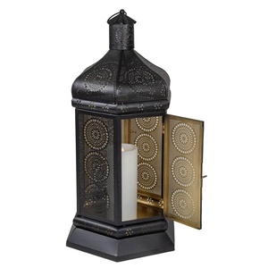 2026 Ramadan Hot Selling <b>Black</b> Moroccan <b>Candle</b> Holder <b>Lanterns</b> for Table and Floor Home Decorations - Product Image 3