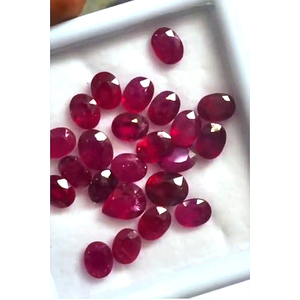 23 piezas de rubíes de Bangkok rellenos de vidrio, 8x6mm 9x7mm, facetados ovalados, 45 ct, lote Iroc Sales, gemas rosas de alta calidad tratadas térmicamente, US$58.5 - Product Image 5