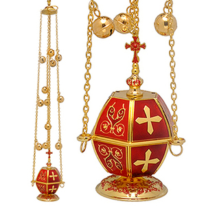 Incensario de Latón de Colores con 12 Campanas |   Quemador de Incienso Decorativo para Iglesia - DOUBLE VEE EXPORTS - Product Image 1