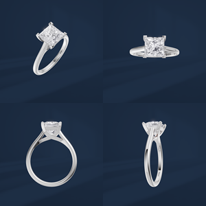 Bague de fiançailles en diamant taille princesse PT950 en platine, bijoux classiques pour femmes - Product Image 6